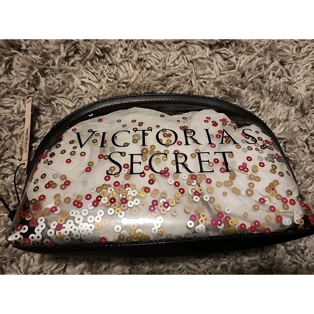 Victoria's Secret Makeup Bag Beauty Bag‎ Cosmetic Bag Clear New